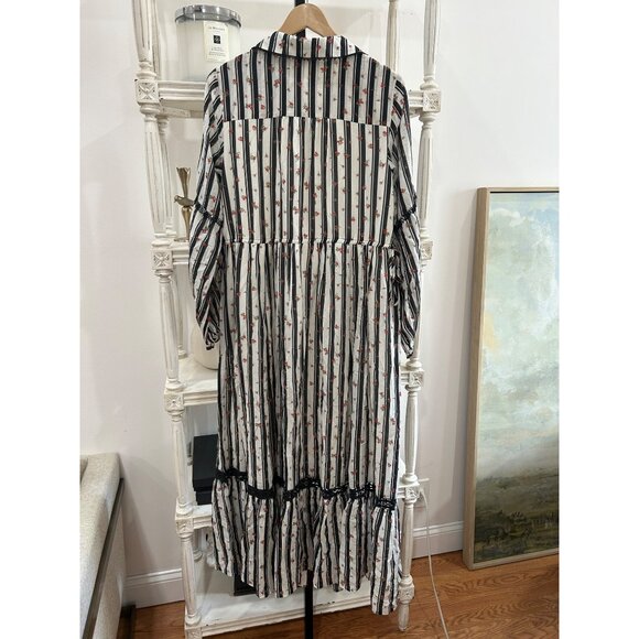 Anthropologie Printed Buttondown Midi Shirt Dress Size Small Floral Accents - Picture 6 of 6